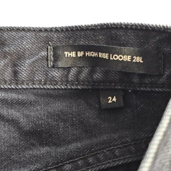 Denim Forum The  BF High Rise Loose Jeans Size 24 Black Eyeliner Wash Denim - Picture 10 of 10